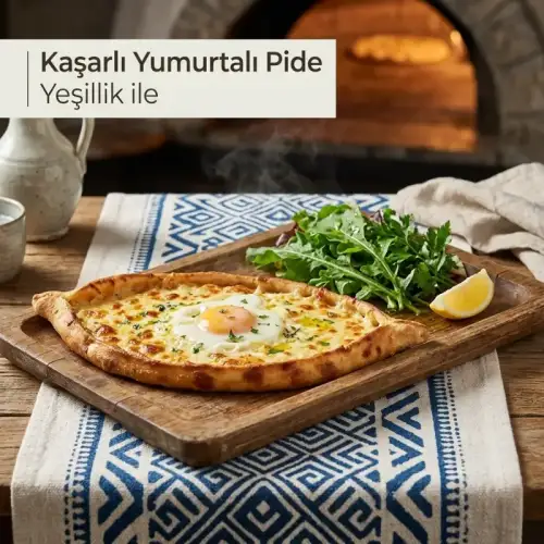 KAŞARLI YUMURTALI PİDE (1 PORSİYON) - HASAN USTA ETLİ EKMEK VE PİDE